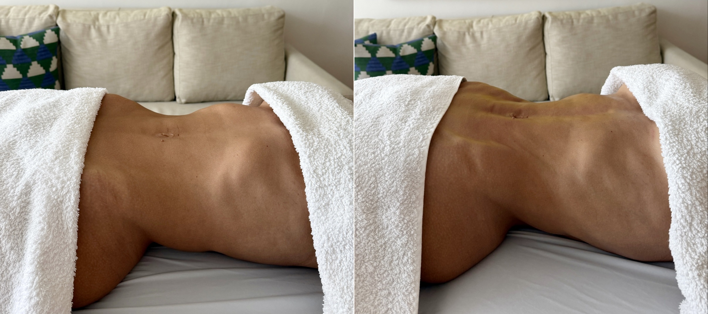 Sculpting Massage before and after - back contour
